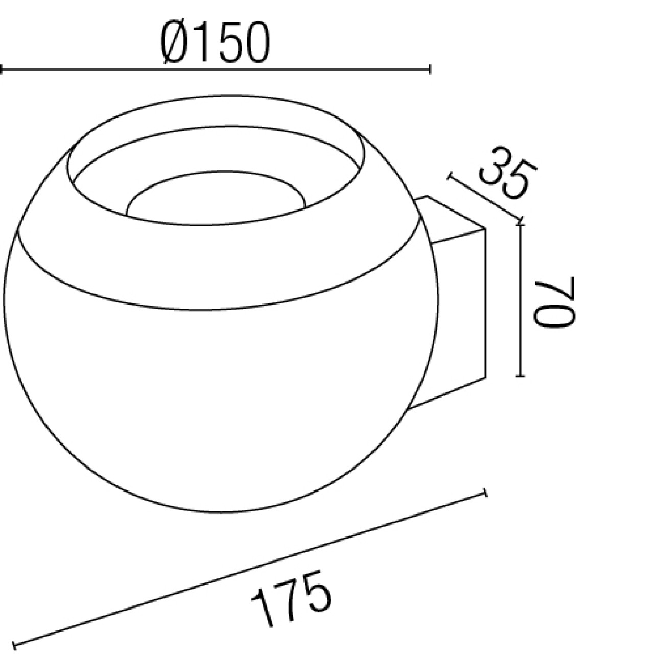 BALL-2 LED White wall lamp