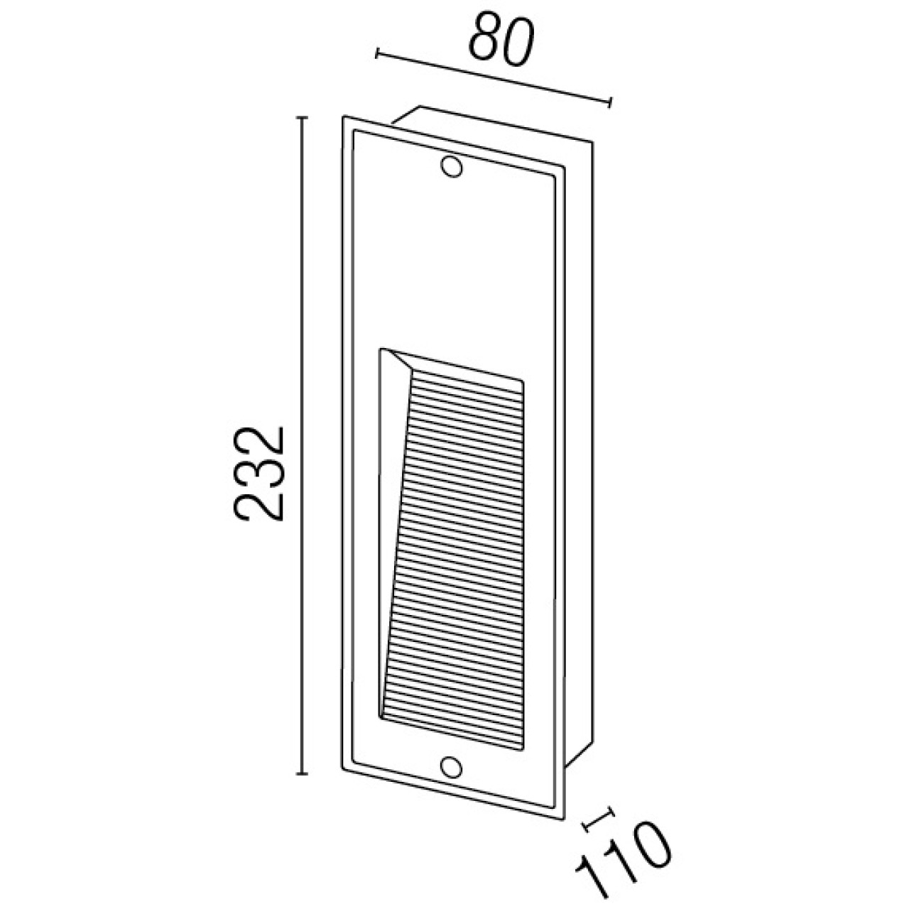 METRIC Grey recessed lamp