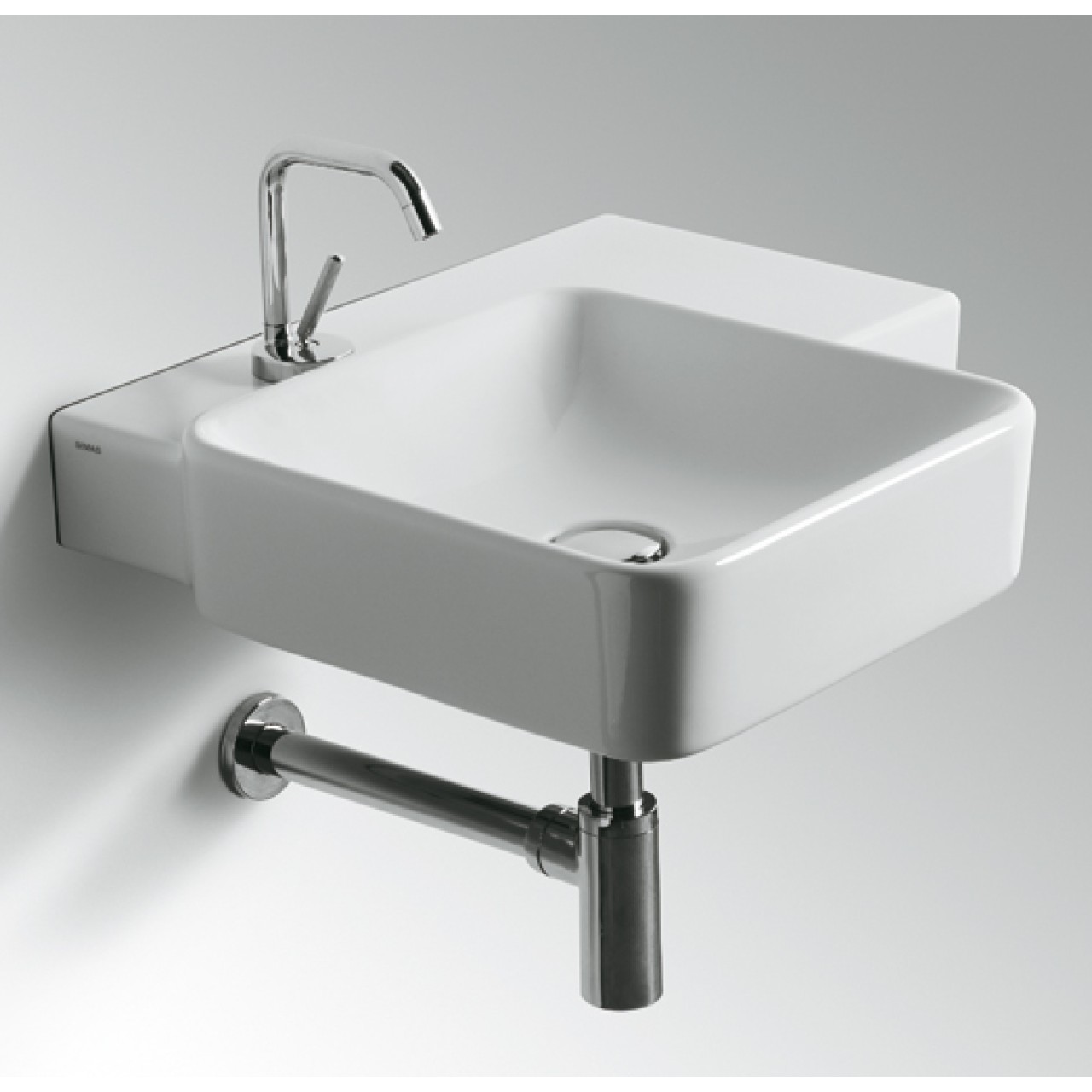 FLOW FL 21 Square wasbasin with right shelf
