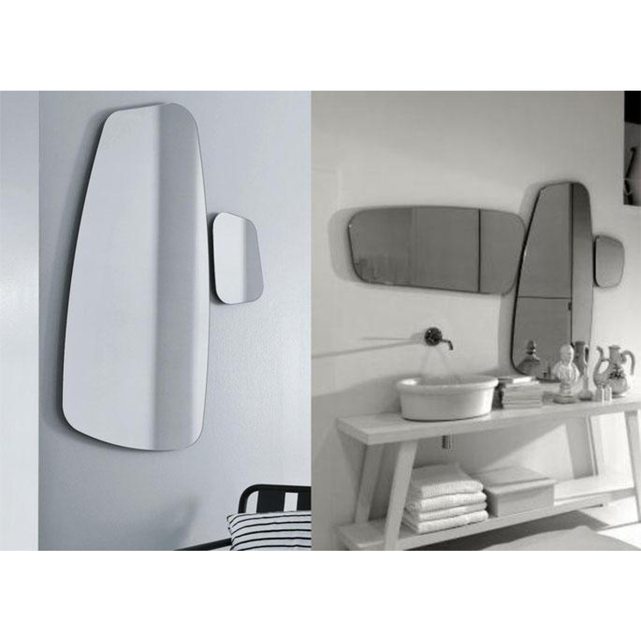 Shaped mirror straight edges