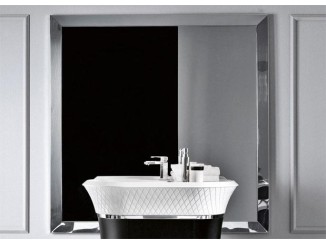Mirror with inox frame