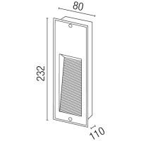 METRIC Grey recessed lamp