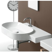 FLOW FL 23 Oval wasbasin with right shelf